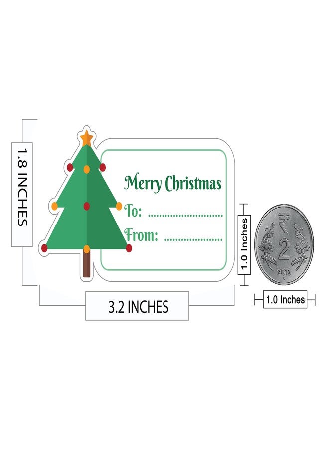 D2C Christmas Gift Tag Stickers - Santa Claus & Christmas Tree Design, to/from Labels for Gift Wrapping, Holiday Crafts, Party Favors (120 Stickers) - Image 2
